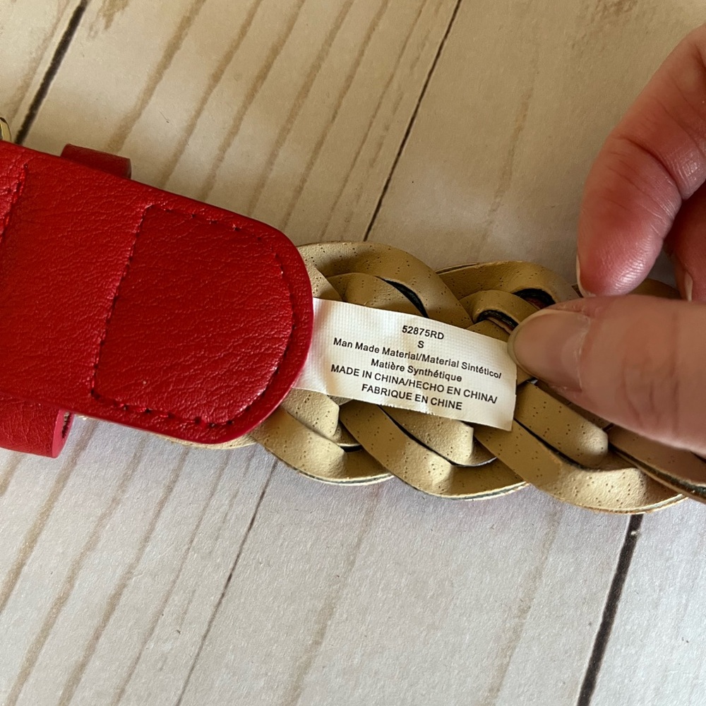 Charming Charlie Red Woven Belt - Picture 8 of 8